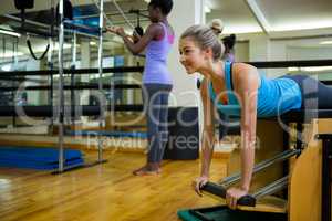 Women exercising in gym