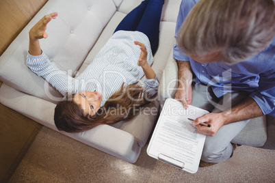 Female patient interacting with doctor