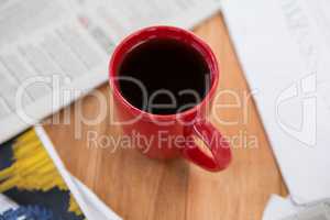 Coffee served in red mug