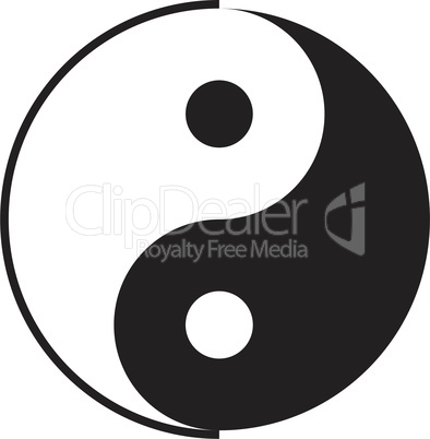 Yin Yang Symbol - schwarz weiß