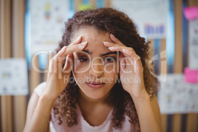 Portrait of frustrated female graphic designer