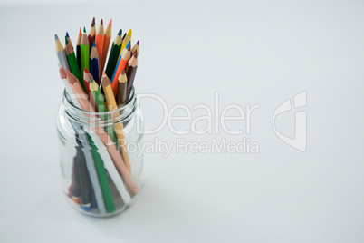 Colored pencils kept in jar