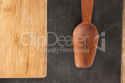 Wooden board and wooden spoon