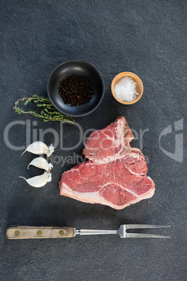 Sirloin chop and ingredients