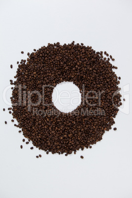 Coffee beans forming doughnut