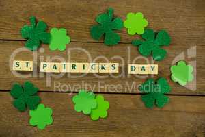 St Patricks Day blocks with shamrocks