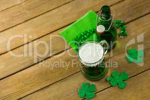 St Patricks Day green beer with shamrock and decoration