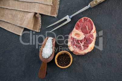 Sirloin chop and ingredients