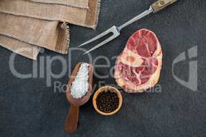 Sirloin chop and ingredients