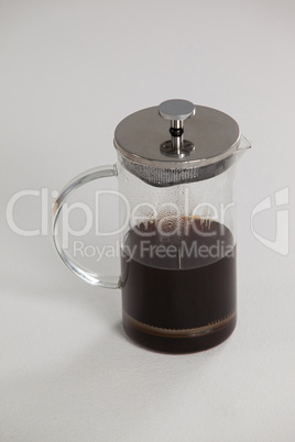 Cafetiere on white background