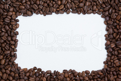 Coffee beans forming rectangle