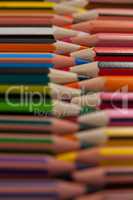 Colored pencils arranged in interlock pattern