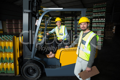 Portrait of factory workers in factory