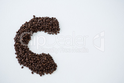 Coffee beans forming alphabet C