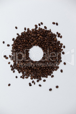 Coffee beans forming doughnut