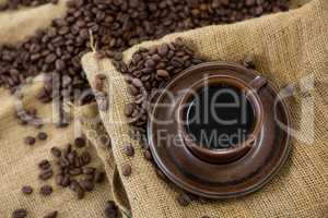 Coffee with roasted coffee beans