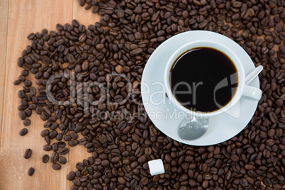 Coffee with coffee beans