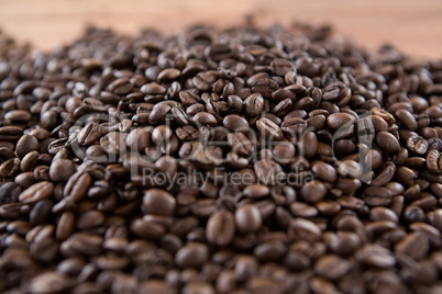 Pile of roasted coffee beans