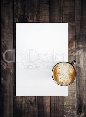 Blank letterhead and coffee cup