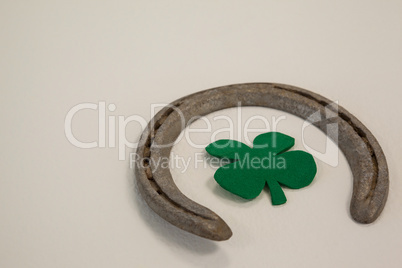 St Patricks Day shamrock with horseshoe