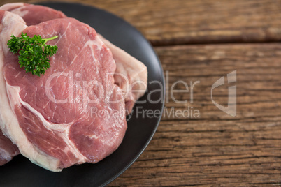 Sirloin chop in black plate