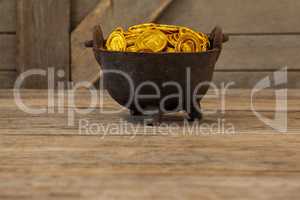 St. Patricks Day pot filled with chocolate gold coins