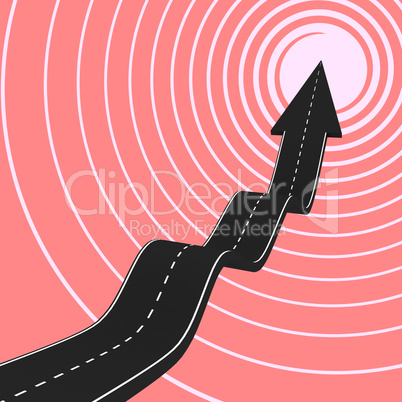 Road marked up and down the target, 3d illustration