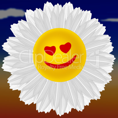 Flower with face, 3d illustration
