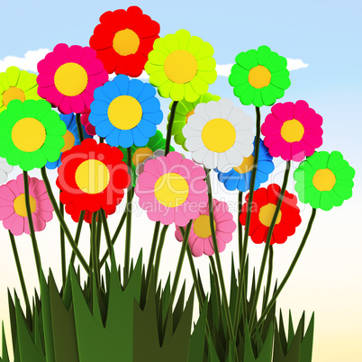 Colorful bouquet, 3d illustration