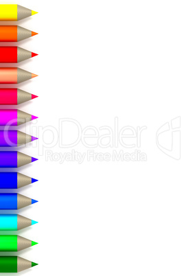Tips of color pencils, 3d illustration