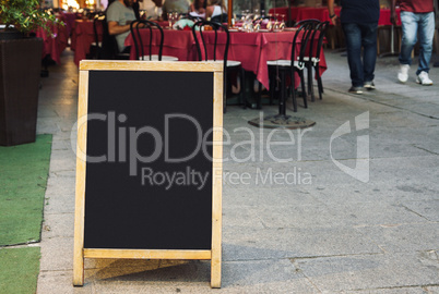 Restaurant menu blackboard