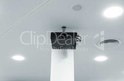 Multimedia projector on the ceiling