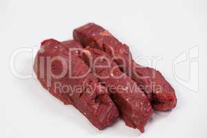 Beef steak against white background