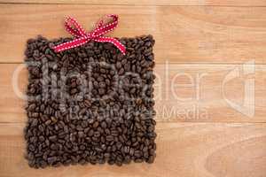 Roasted coffee beans forming gift box