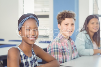 Portrait of smiling schoolkids