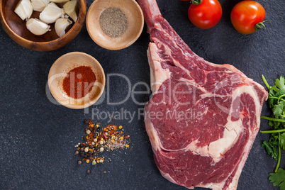 Sirloin chop and ingredients