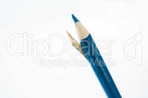 Blue color pencils on white background