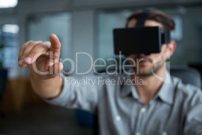 Man using virtual reality headset