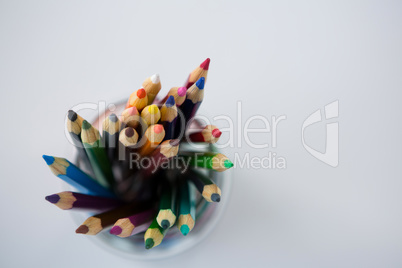 Colored pencils kept in jar