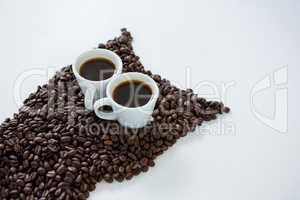 Coffee beans forming owl shape