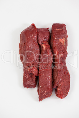 Beef steak against white background