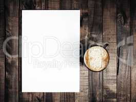 Blank letterhead and coffee