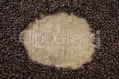 Coffee beans forming circle shape