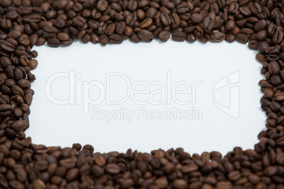 Coffee beans forming rectangle