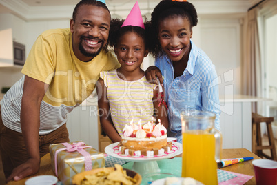 Portrait of family celebrating a birthday