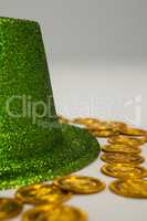 St Patricks Day leprechaun hat with gold chocolate coins