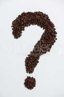 Coffee beans forming question mark