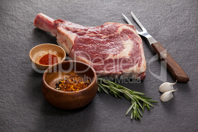 Rib chop and ingredients