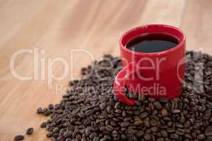 Coffee with coffee beans