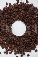 Coffee beans forming doughnut